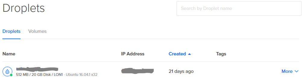 DigitalOcean droplets